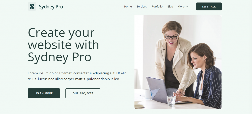 One of the templates offered by Sydney