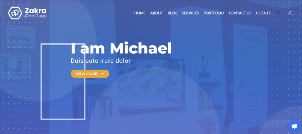 The demo page of Zakra's one-page template