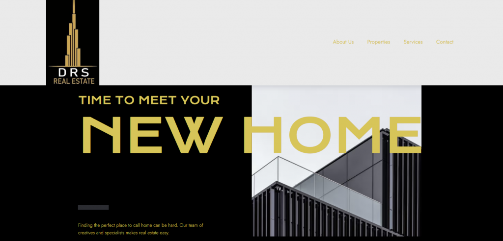 The homepage of DRS Real Estate