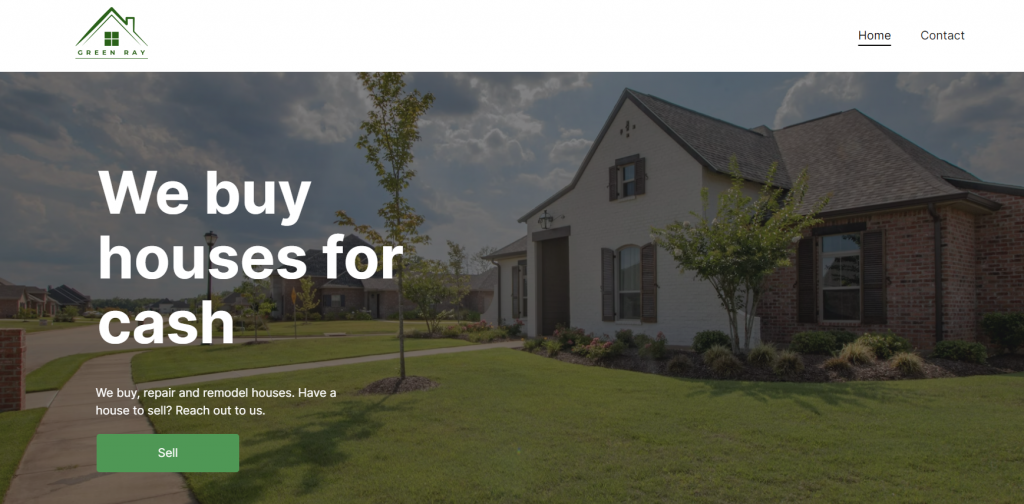 The homepage of Green Ray