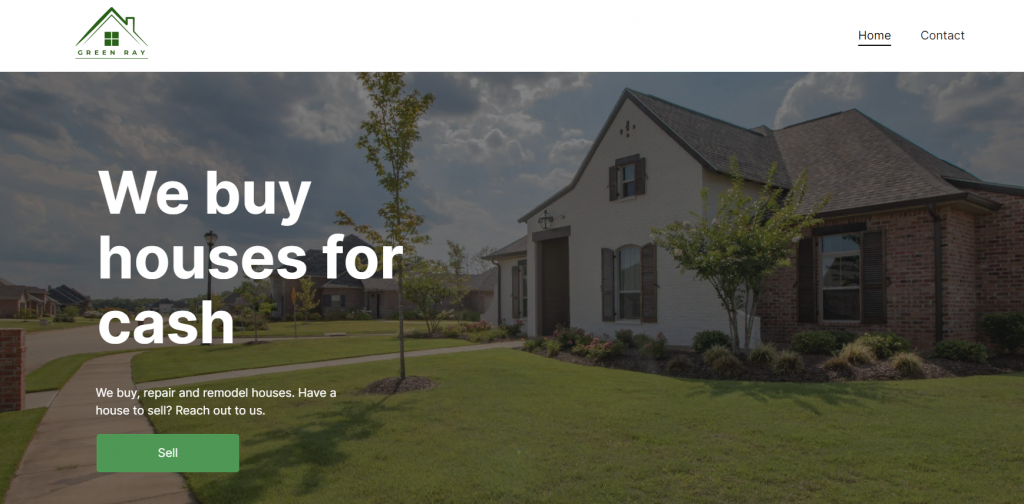 La page d'accueil de Green Ray