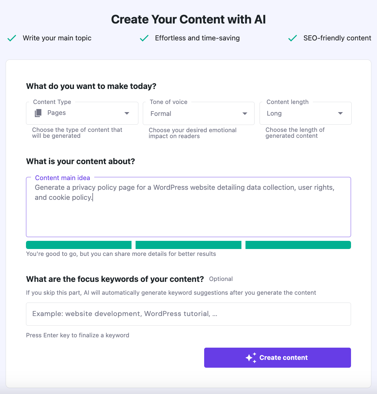 Hostinger ai content creator