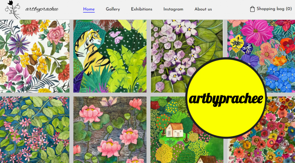 Página de inicio de Art by Prachee