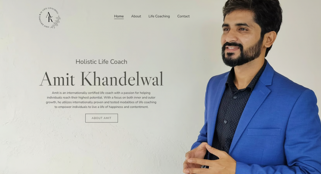 Coach Amit website homepage