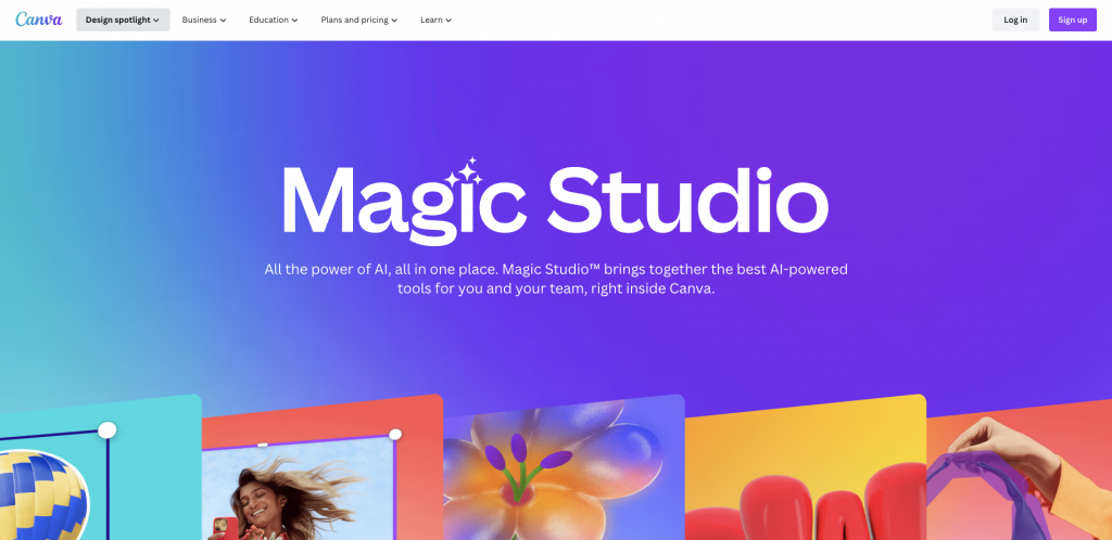 Canva Magic landing page