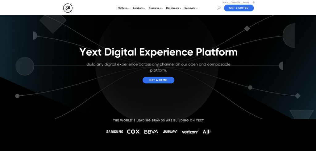 Yext landing page