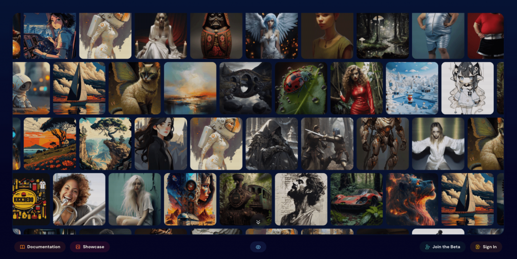 Midjourney landing page