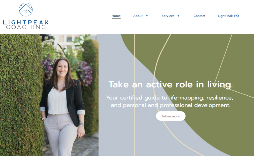 LightPeak Coaching website homepage