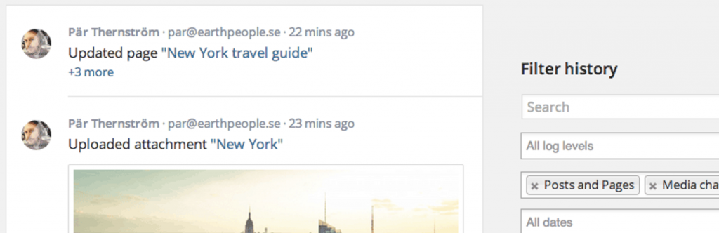 The Simple History plugin banner