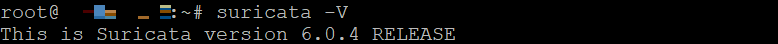 Terminal returns the installed Suricata version number