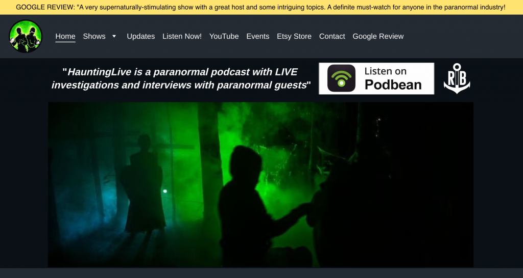 Sitio web del podcast HauntingLive