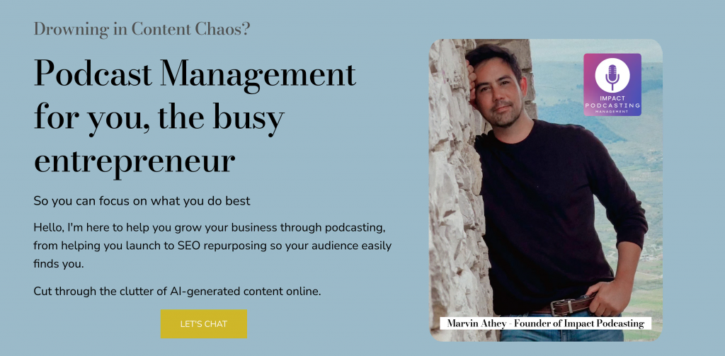 Página de inicio de Impact Podcasting