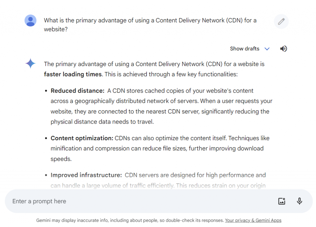 Example of a prompt that used the information retrieval technique