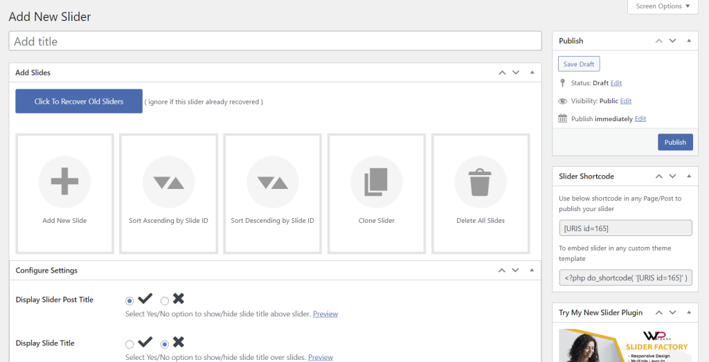 Ultimate Responsive Image Slider editor