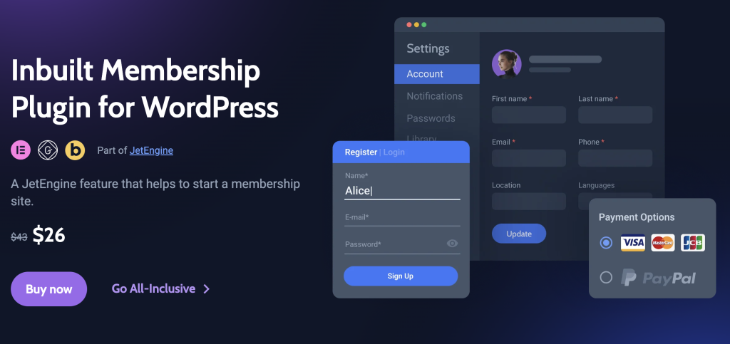 JetEngine: one of the best WordPress membership plugins