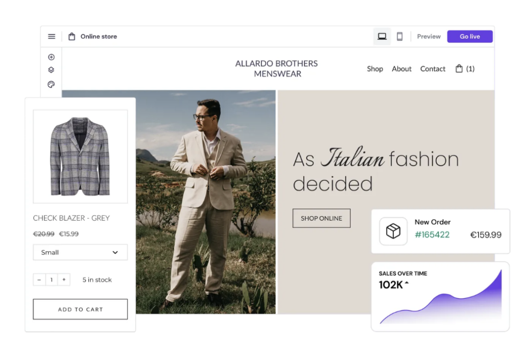The homepage of Hostinger eCommerce site builder