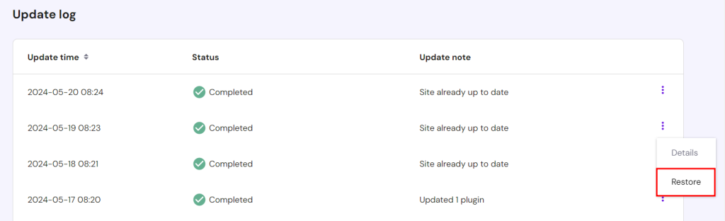 Restoring a WordPress backup via Hostinger's hPanel