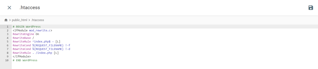 .htaccess' default configuration