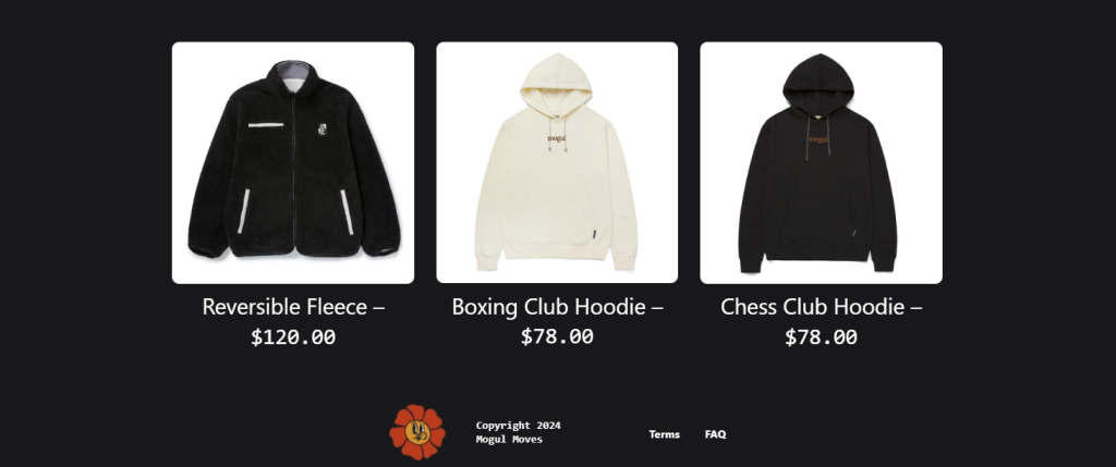 Loja de produtos da Ludwig's Mogul Moves