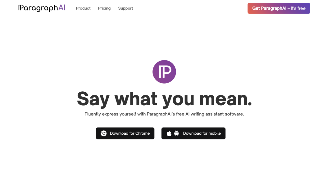 Paragraphai homepage