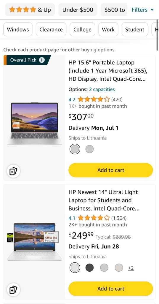 Examples of good button size and placing on mobile-optimized websites.
