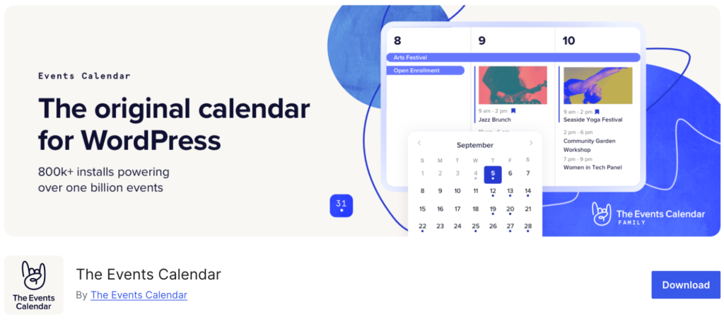 Events Calendar plugin banner