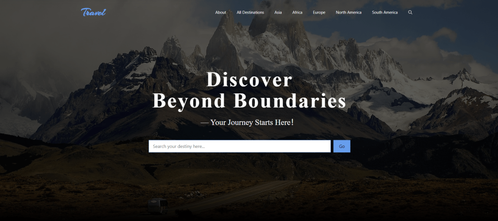 GeneratePress demo page for travel websites