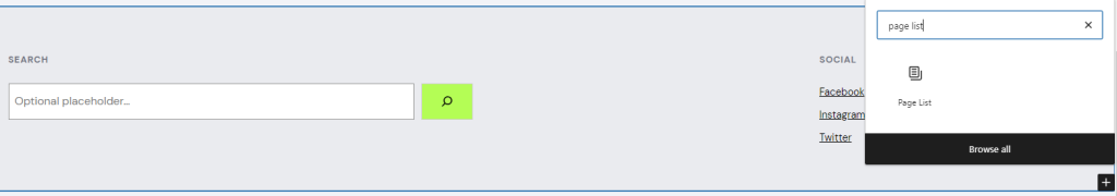 The add block option in the Gutenberg editor