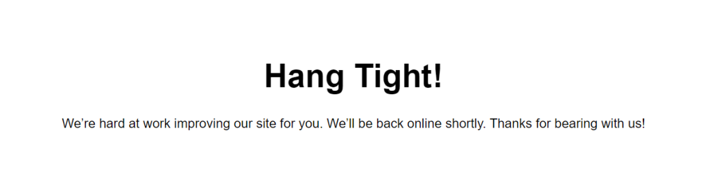 Custom maintenance HTML page for WordPress