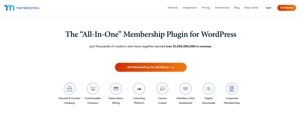 MemberPress homepage