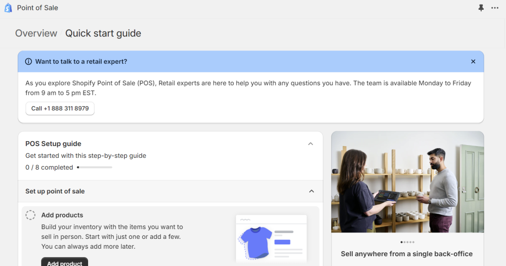 Shopify point-of-sale system