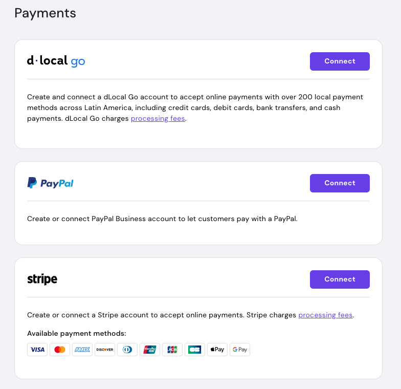 Hostinger AI Website Builder online store payment management page