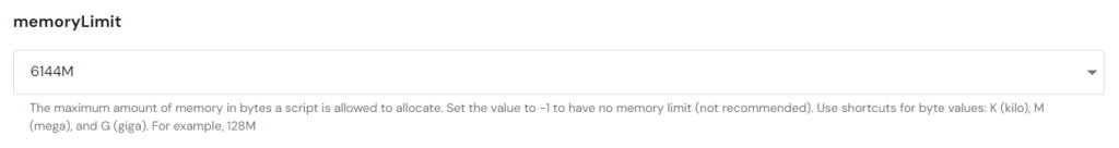PHP memory limit in Hostinger's hPanel