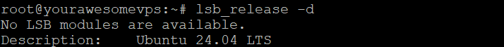 The lsb release command outputs Ubuntu version
