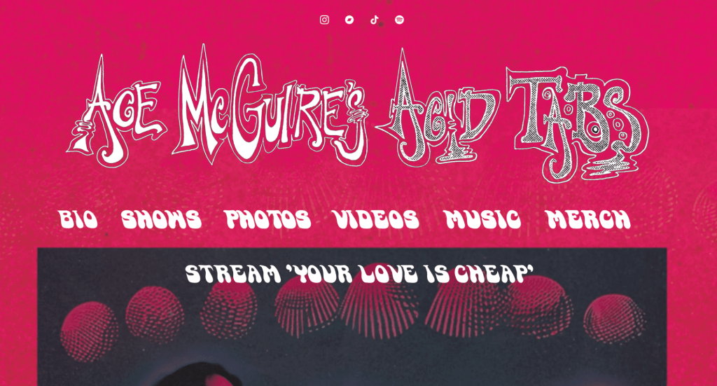 Ace McGuires Acid Tabs homepage
