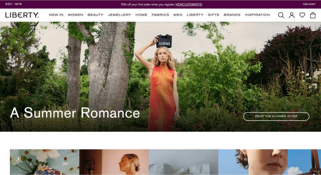 Liberty London homepage
