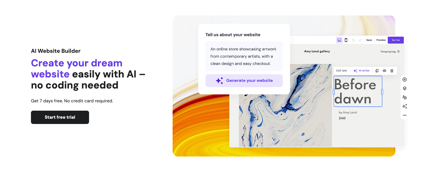 Hostinger Website Bouwer landingspagina