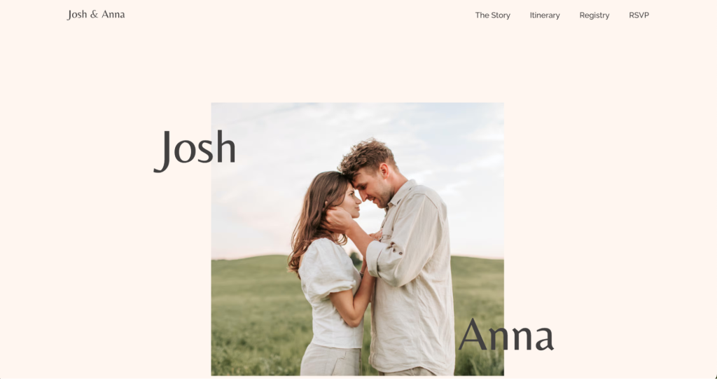 Homepage di Josh e Anna