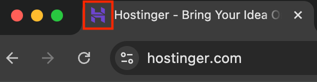 Hostinger-Favicon auf einem Browser-Tab