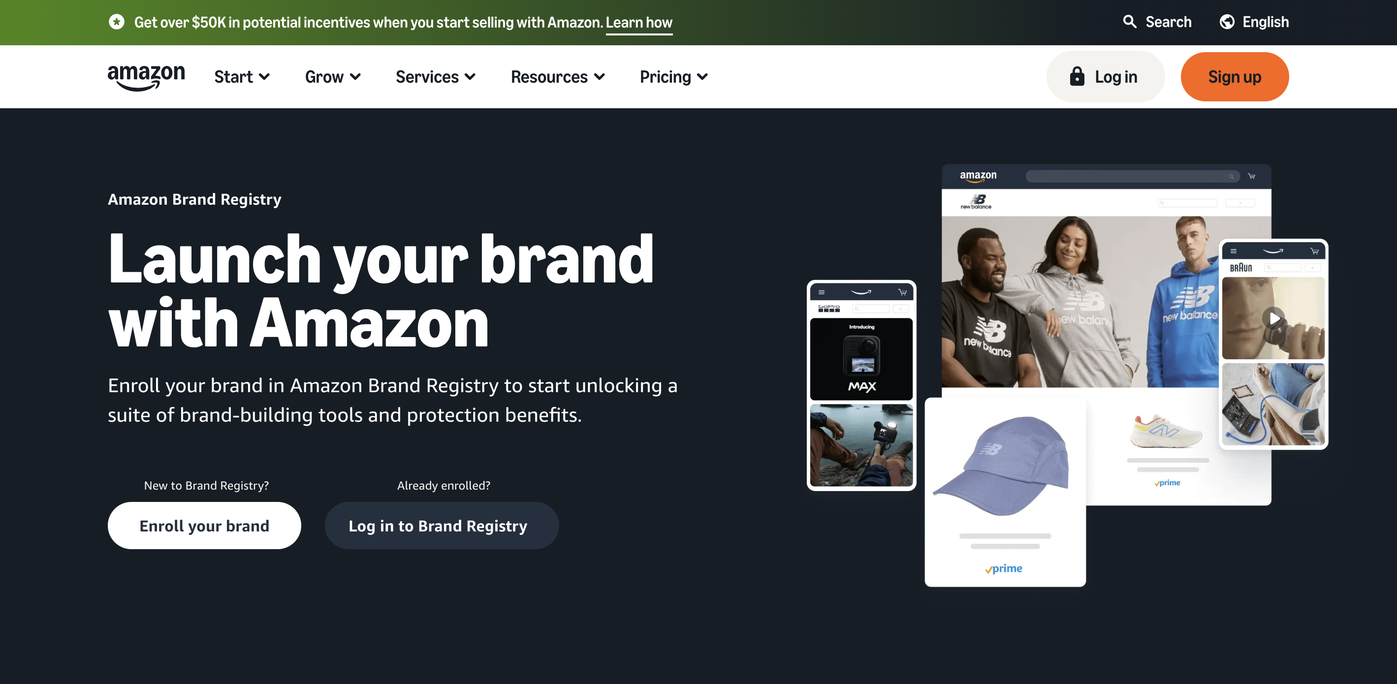 Amazon Brand Registry homepage