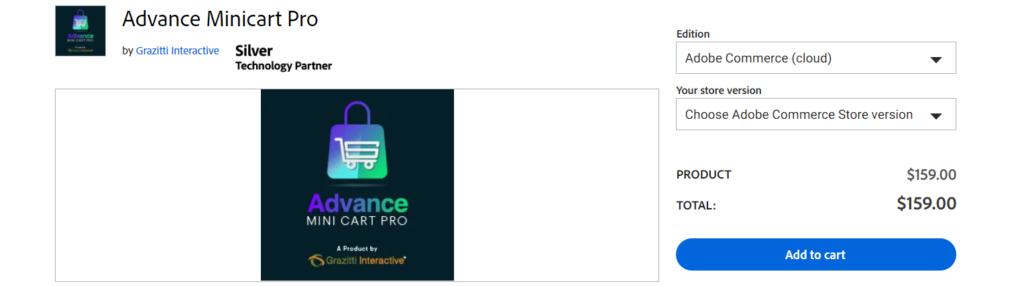 Amasty's advanced reports' product page showing the key features and pricing plans