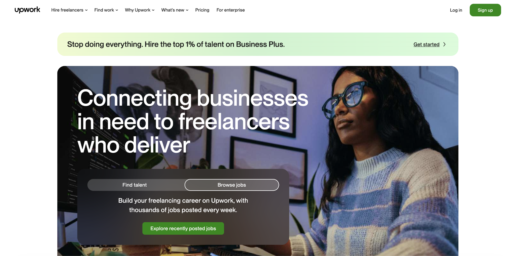 Upwork - side hustles from home idea
