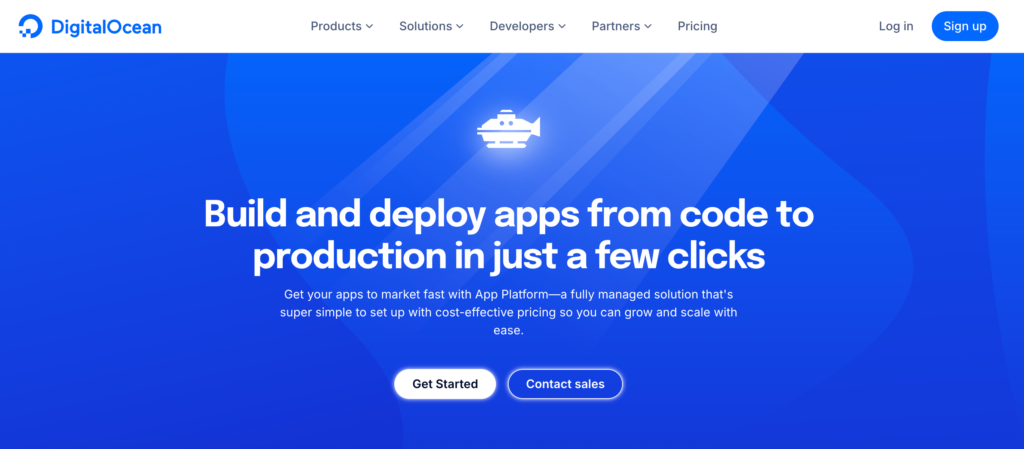 DigitalOcean App Platform landing page
