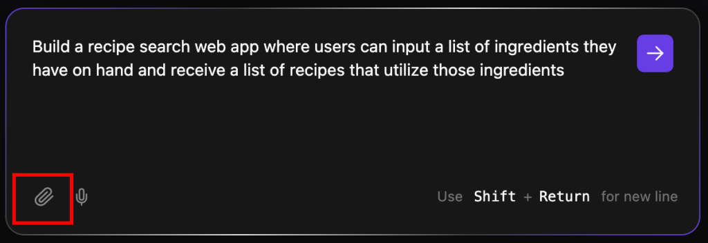 Prompt box highlighting attach function 