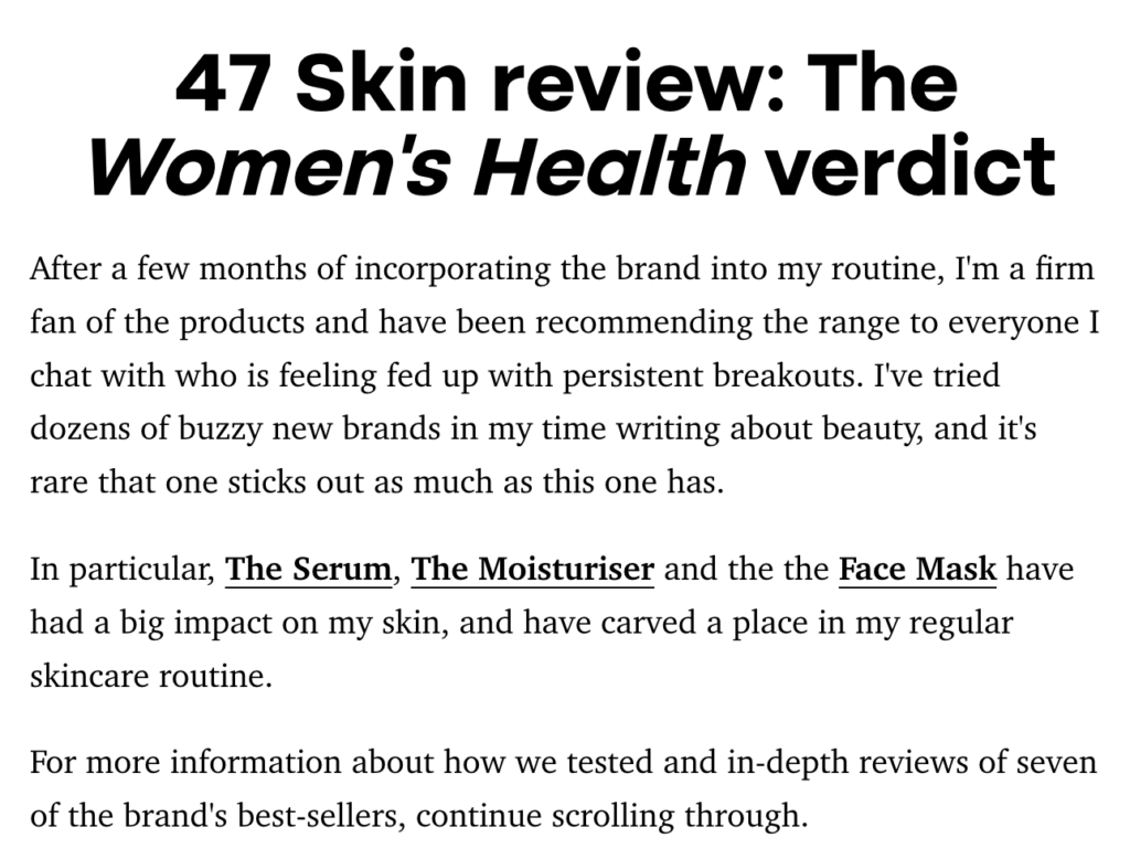 Product review example: Explaining the background