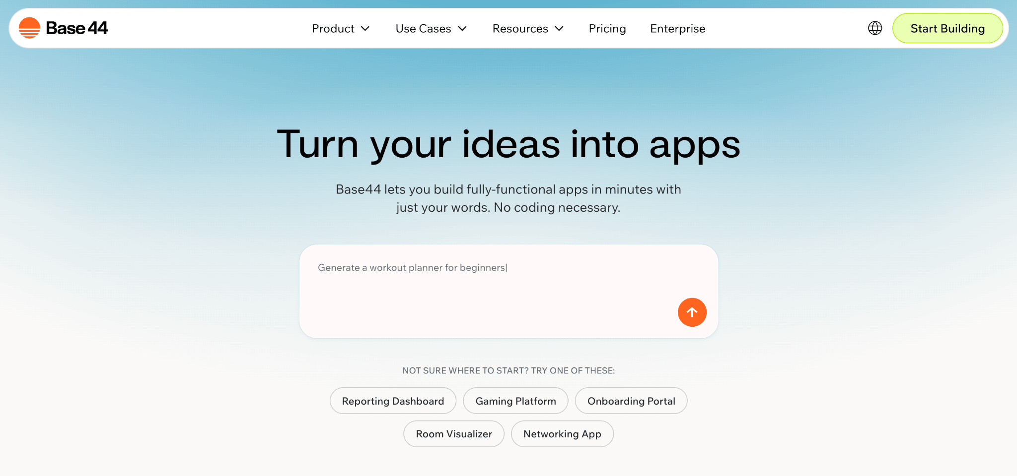 Homepage of Base44