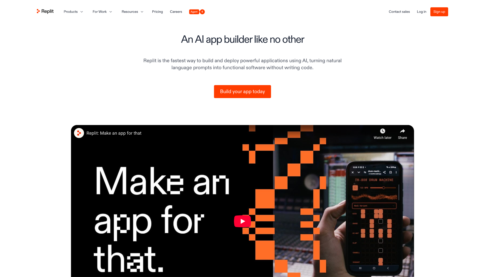 Replit landing page