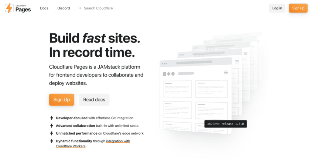 Cloudflare Pages startpagina