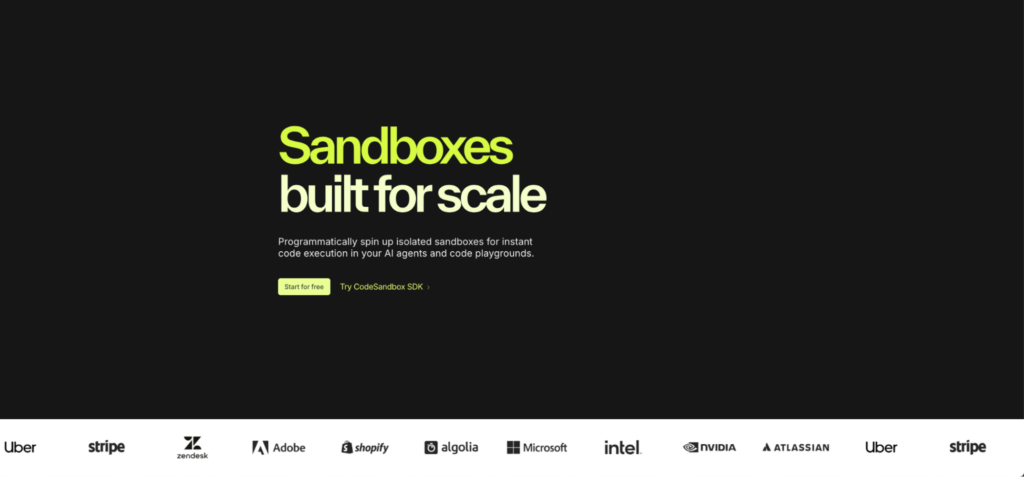CodeSandbox landing page
