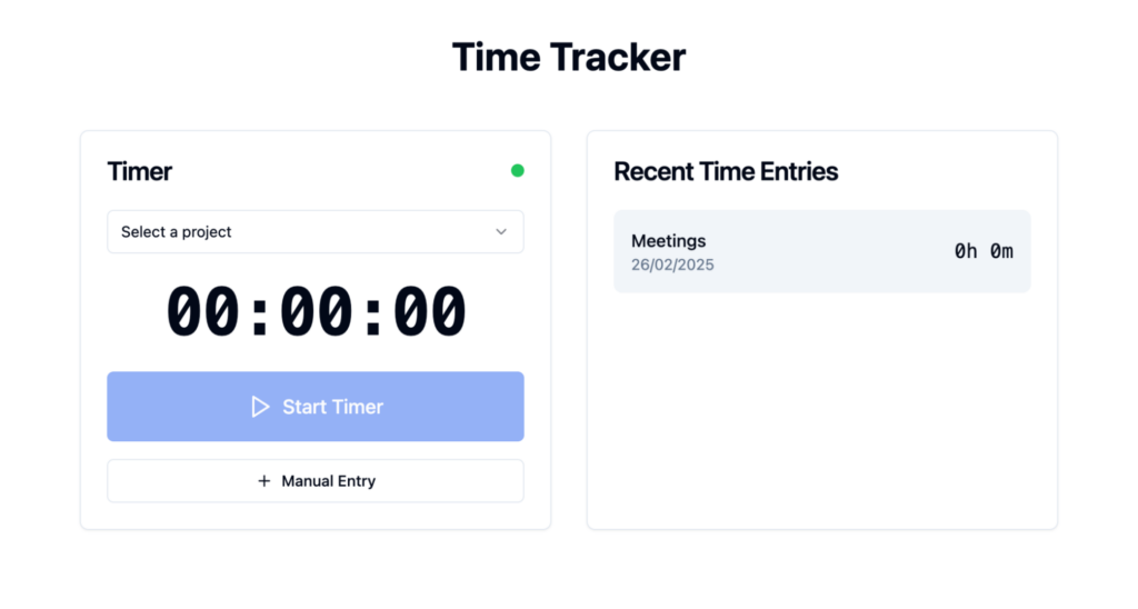 First version of my time tracking app